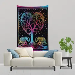 پوستر پارچه ای طرح تپستری هندی درخت کد T13