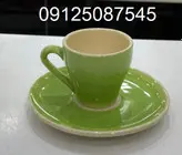 فنجان نعلبکی قهوه خوری رنگی دوریکا طرح تکرنگ