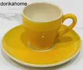 فنجان نعلبکی قهوه خوری رنگی دوریکا طرح تکرنگ