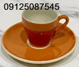 فنجان نعلبکی قهوه خوری رنگی دوریکا طرح تکرنگ