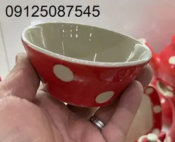 کاسه ماست دوریکا طرح قرمز خالدار