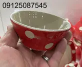 کاسه ماست دوریکا طرح قرمز خالدار
