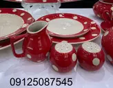 نمکپاش نمکدان یا فلفلدان فلفلپاش دوریکا طرح قرمز خالدار