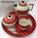 قوری تکی دوریکا طرح قرمز مشکی