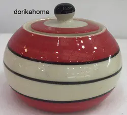 قندان تکی دوریکا طرح قرمز مشکی