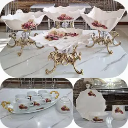 سرویس ۴ تکه ترانسفر طرح بنفشه پایه طاووس