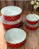 ست پنج تکه ظروف نگهدارنده لعابی
