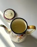 کتری لعابی پایه بلند طرح سنتی