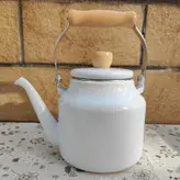 کتری لعابی دسته بامبو