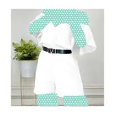 سرهمی شورتکی کرپ مازراتی فری سایز ۳۶ تا ۴۲ به همراه کمربند