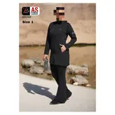 ست مانتو شلوار ورزشی مشکی بوتکات جنس غواصی فری در سه سایز