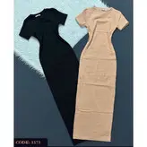 پیراهن تونیک ماکسی بلند آستین کوتاه فانریپ کبریتی قد ۱۳۰ فری سایز ۳۶ تا ۴۴