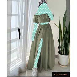 ست کراپ تاپ نیمتنه و دامن لنین فری سایز ۳۶ تا ۴۴ به ۴۶ جذب