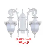 چراغ پارکی محوطه صدف دوشعله مشکی با پایه و بدون پایه