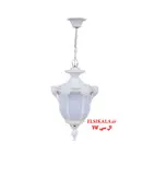 چراغ حیاطی مدل صدف آویز مشکی مسی سفید