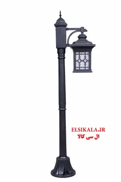 چراغ حیاطی مدل سهند تک شعله سفید مشکی با پایه و بدون پایه