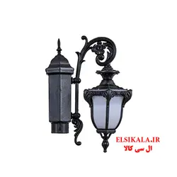 چراغ محوطه تک شعله مشکی مدل صدف