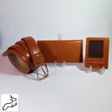 ست کمربند و جاکارتی و کیف پول چرم طبیعی کد 149