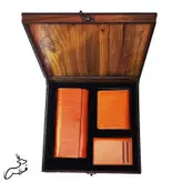 ست جاکارتی و کیف پول کتی و کیف پول جیبی چرم طبیعی کد 171