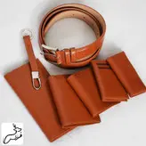 ست مردانه کیف و کمربند چرم کد 105