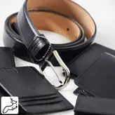 ست مردانه کیف و کمربند چرم کد 105