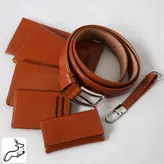 ست مردانه کیف و کمربند چرم کد 105