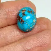 سنگ کلکسیونی خاص و بی نظیر فیروزه نیشابوری، بسیار کمیاب و فاخر، عجمی رگه دار، خالص و دو رو جلا، بهترین گزینه برای کار روی طلا ، اصل نیشابور، زنده و طبیعی.