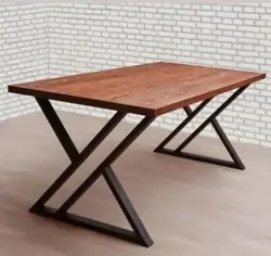 میز نهار و صبحانه خوری چوب و فلز