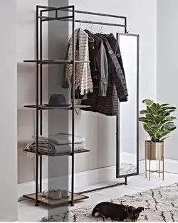 رگال لباس و آینه فلزی