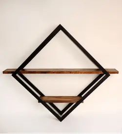 شلف چوب و فلز دیواری