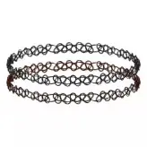 گردنبند و دستبند سیمی طرح تاتو مشکی