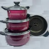 سرویس قابلمه و ماهیتابه گرانیتی 7 پارچه اطلسی