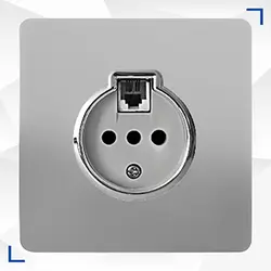 پریز تلفن دو منظوره آسیا مدل کریستال نقره ای