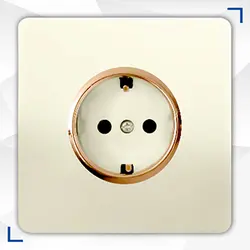 پریز برق ارتدار محافظ دار آسیا مدل کریستال صدفی طلایی