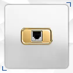 پریز شبکه آسیا مدل کریستال سفید طلایی