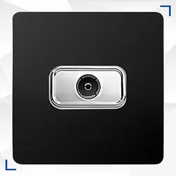 پریز آنتن آسیا مدل کریستال مشکی نقره ای