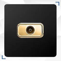 پریز آنتن آسیا مدل کریستال مشکی طلایی