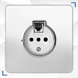 پریز تلفن دومنظوره آسیا مدل کریستال سفید نقره ایی