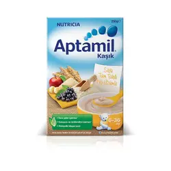 سرلاک سیب و موز و انگور سیاه با برنج و شیر آپتامیل 250 گرمی