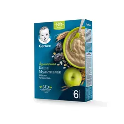 سرلاک بدون شیر گربر با طعم سیب و آلو سیاه 180 گرمی