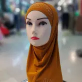 مقنعه دخترانه دو تیکه جنس ریون در رنگبندی متفاوت با قیمت باورنکردنی نگین کاری شده مناسب سن 2 تا 7