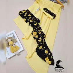 مقنعه نرگس چیندار مناسب سن 6 تا 9 جنس ژورژت بسیار راحت باز و بسته میشود