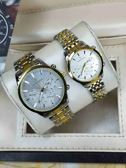 ساعت ست و تک رومانسون طرح کرنوگراف سه موتوره تقویم دار با جعبه زنانه و مردانه