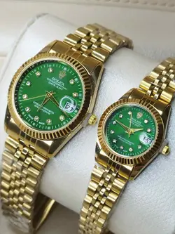 ساعت ست رولکس صفحه سبز تقویم دار با جعبه هدیه