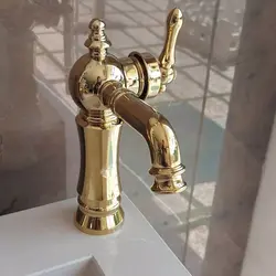 شیرروشویی شیرالات رستاک مدل کیوتن رنگ طلایی