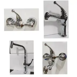 ست کامل ۴ تیکه شیرالات رستاک مدل ابنوس کروم