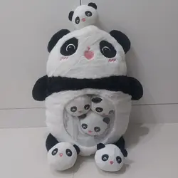 عروسک طرح پاندا بالشتی مدل بچه دار کد JIMI110 ارتفاع 50 سانتی‌ متر