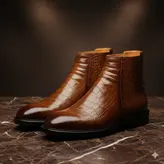 نیم بوت مردانه مدل چرم طبیعی کد 0038 رنگ عسلی