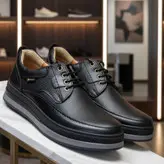 کفش روزمره مردانه مدل چرم طبیعی 0077 رنگ مشکی