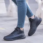 نیمبوت مردانه چرم طبیعی کد 00162t.k رنگ مشکی